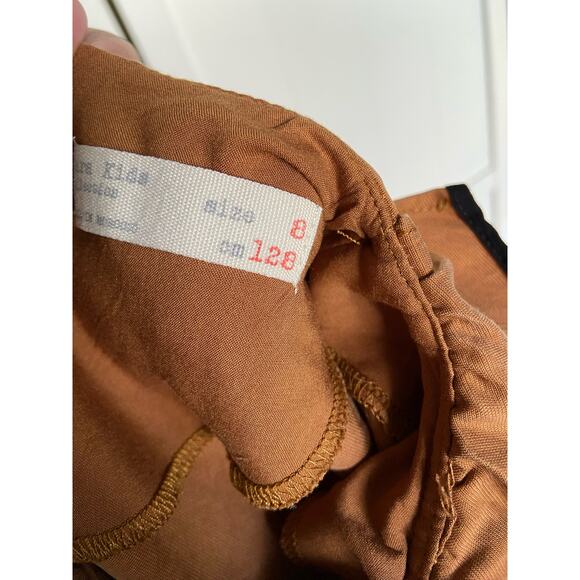 Zara Girls Dress Size 8 Copper Bronze Black Draped Neckline A‎ Line Shift - Picture 6 of 7